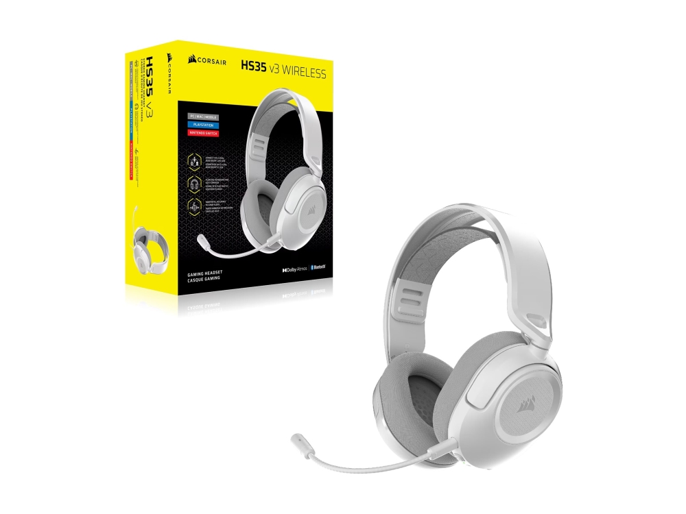 Corsair Hs35 V3, Kabelgebunden, Gaming, 230 G, Kopfhörer, Weiß