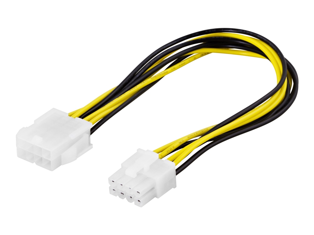 Deltaco - Strømforsyningsadapter - 8 Pin Eps12 V (Han) Til 8 Pin Eps12 V (Hun) - 25 Cm