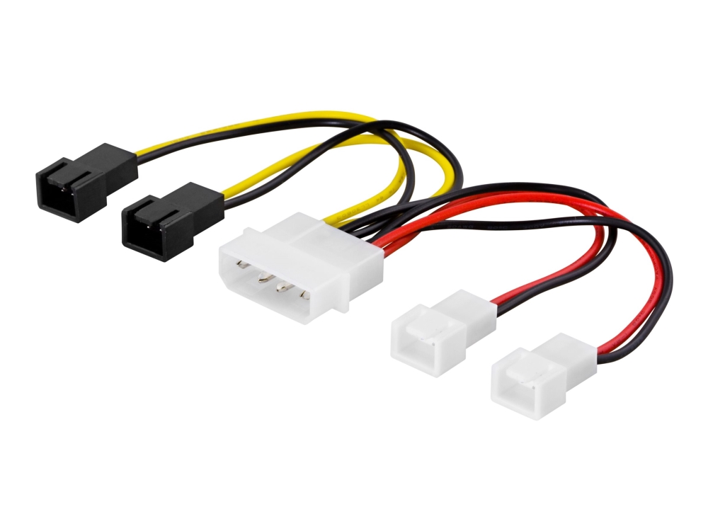 Deltaco – Lüfteranschlussadapter – 4-Pin-Interne-Stromversorgung (Stecker) Auf 3-Pin-Interne-Spannungsversorgung (Stecker)
