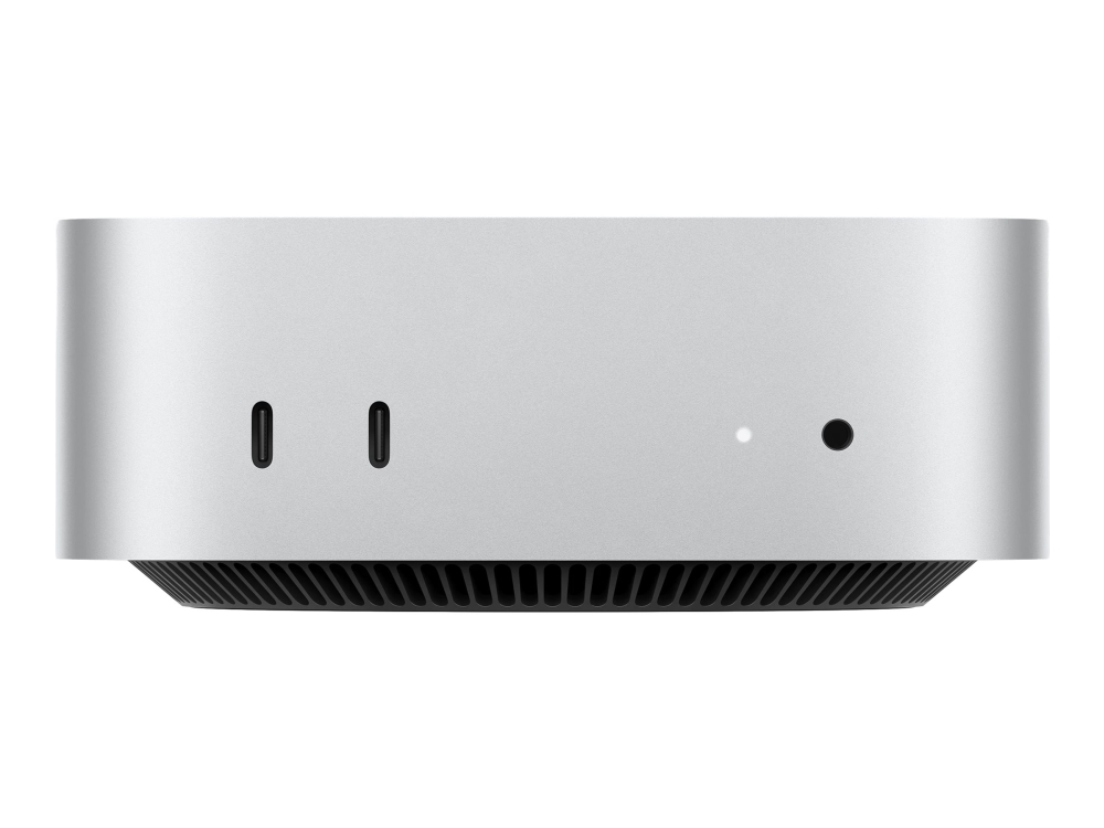 Apple Mac mini - M6 - RAM 16 GB - SSD 512 GB - Apple M6 12-core - IEEE 802.11ax (Wi-Fi 6), IEEE 802.11be (Wi-Fi 7), Gigabit Ethernet, 2.5 Gigabit Ethernet, Bluetooth 6.0 - macOS 27 Golden Gate - skærm: ingen - sølv