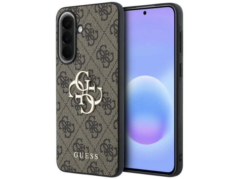 Guess Leather 4G Metal Logo Case For Samsung Galaxy A37 5G - Brown