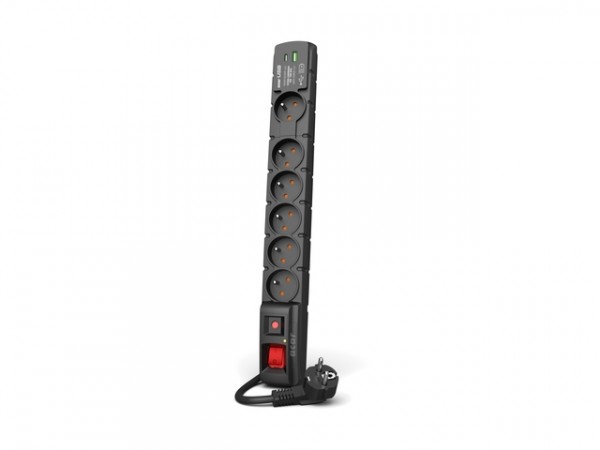 Acar Usb Surge Protection Strip W2438 With Fast Charger 5M Black