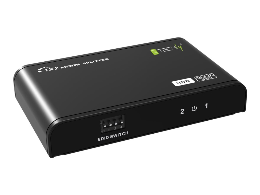 Techly Idata-Hdmi2-4K2hdr, Hdmi, 2X Hdmi, 3840 X 2160 Pixel, Schwarz, Metall, 5 M