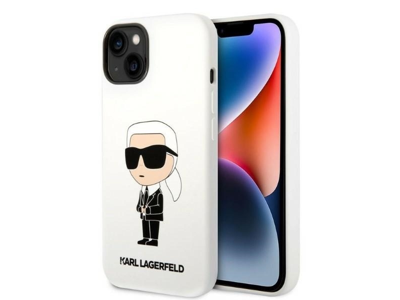 Dėklas Karl Lagerfeld Klhcp14msnikbch Iphone 14 Plus / 15 Plus 6.7 "Hardcase Baltas / Baltas Silicone Ikonik