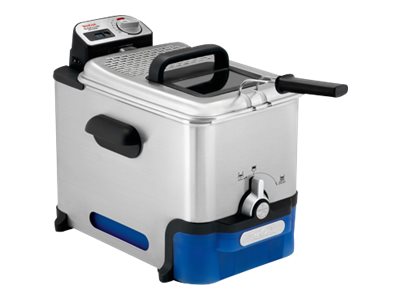 Tefal Oleoclean Pro FR804015 Inox & Design - Fritös - 3.5 liter - borstat rostfritt stål/blå