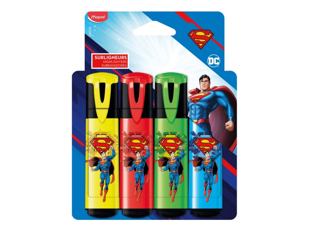 maped SUPERMAN Textmarker farbsortiert, 4 St. (740733)