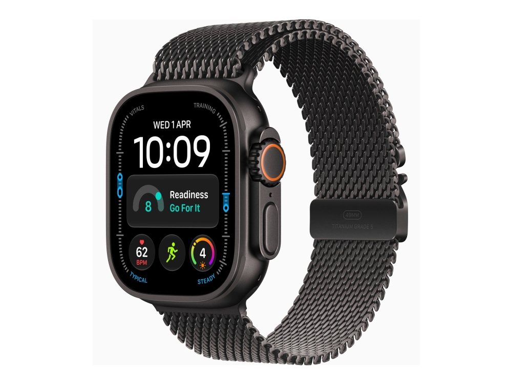 Apple Watch Ultra 4 - 49 Mm - Sort Titanium - Ja Smart Ur Med Milanesisk Løkke - Båndstørrelse: S - 64 Gb - Lte, Wi-Fi 4, Uwb, Bluetooth, Nfc - 5G -