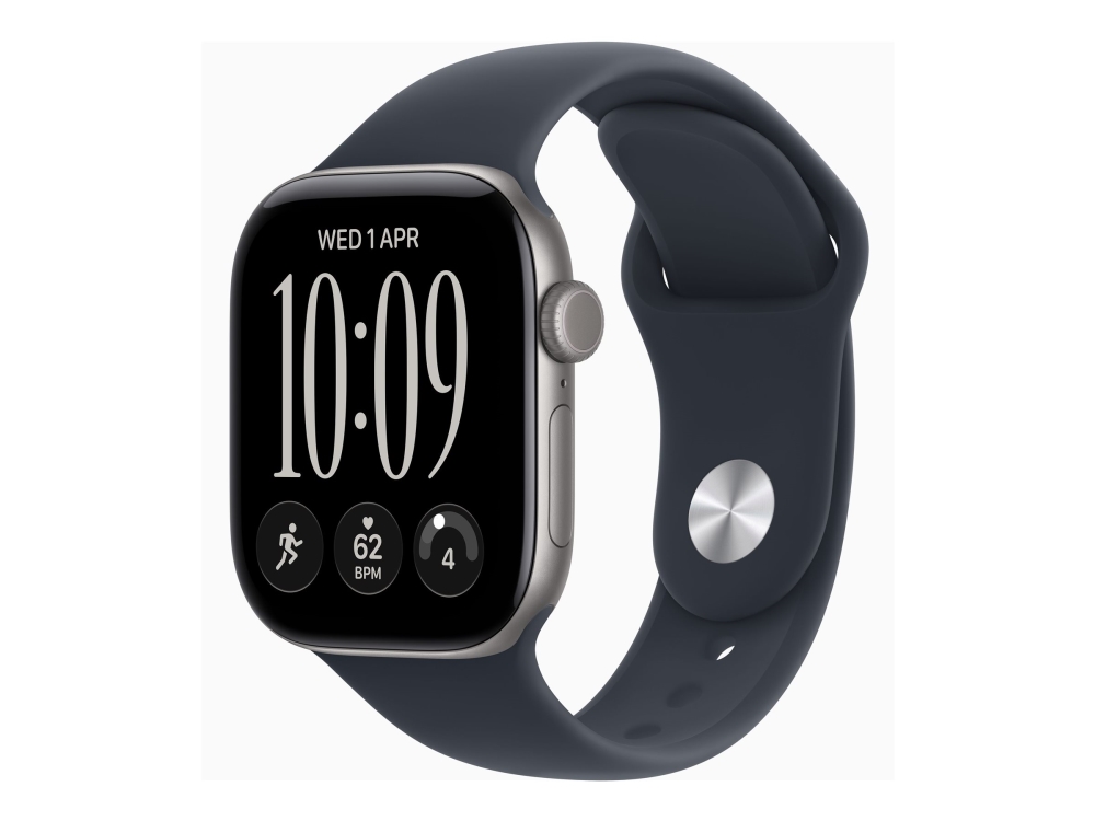 I&scaron;manusis laikrodis Apple Watch Series 12 GPS 46mm Kosmine pilka Aliuminio Case with Navy Melyna Sport Band - S/M