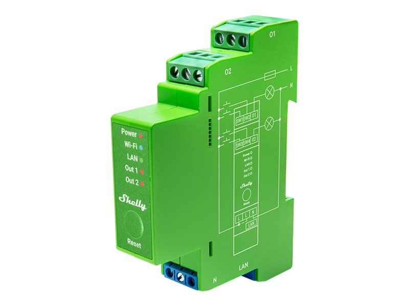 Shelly Pro Dimmer 2Pm 2-Kanal-Dimmer 2X200 W Wi-Fi Hutschiene