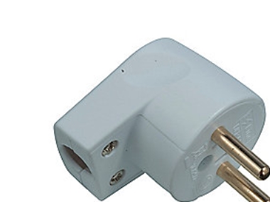 E-Line stikprop, rund, vinkel, 250V, 16A, IP20, hvid