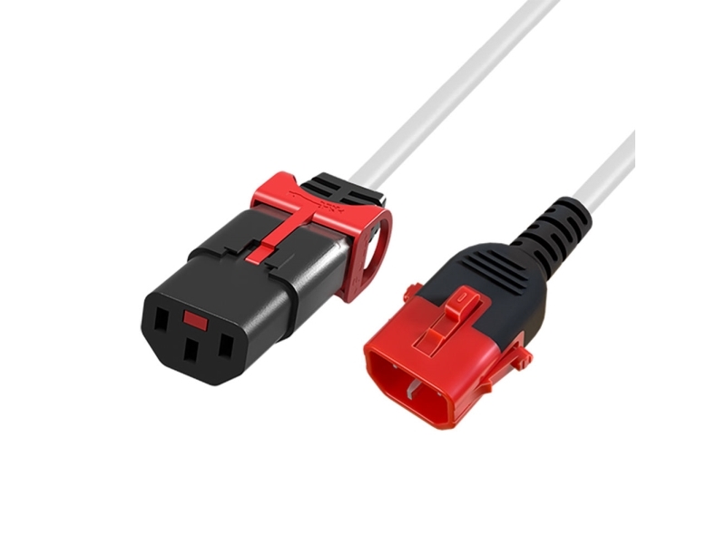 C13 With Iec Lock - C14 With Iec Lock Power Cable For Ups/Pdu - 3X 1.00Mm / White - 2 Meters