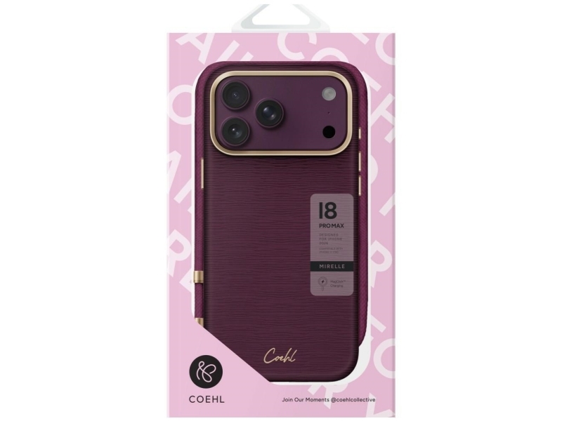 Etui UNIQ Coehl Mirelle do iPhone 18 Pro Max / 17 Pro Max Magnetic Charging bordowy