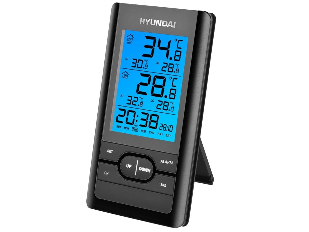 Hyundai HYUWS1070B, Svart, Inomhustermometer, Utomhustermometer, Termometer, Termometer, 0 - 50 ° C, -20 - 50 ° C