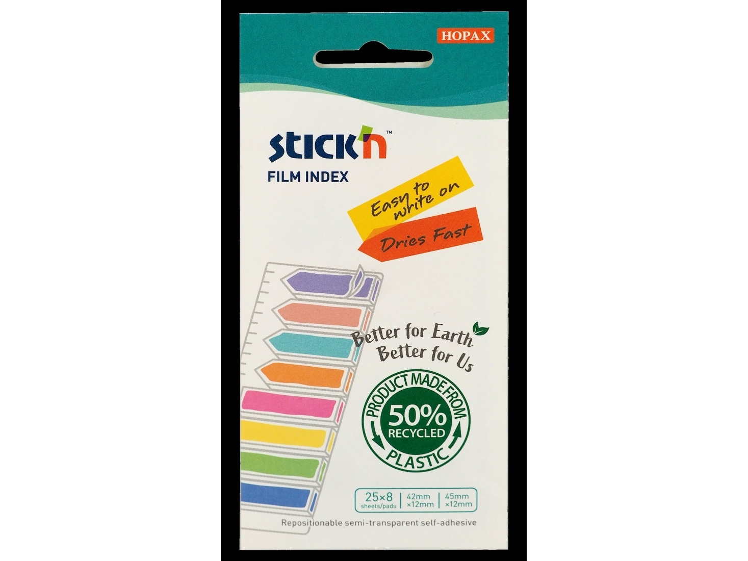 8-Color Neon Self-Adhesive Index Tabs