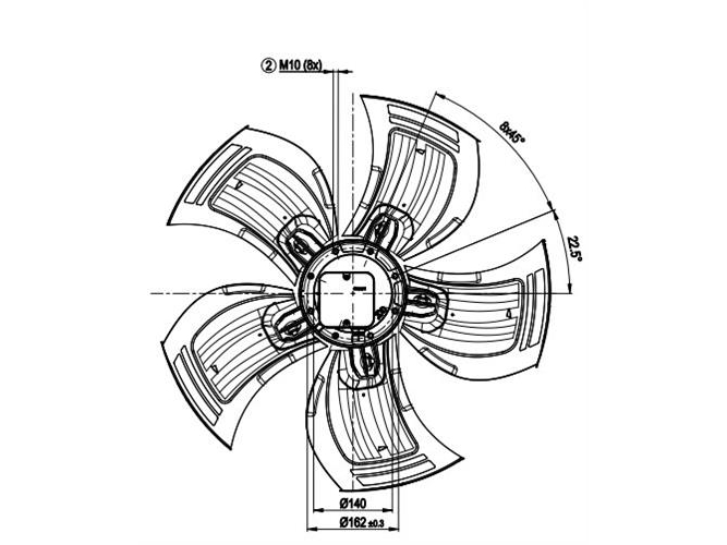 Ventilator A6D710, komplet, Ø710