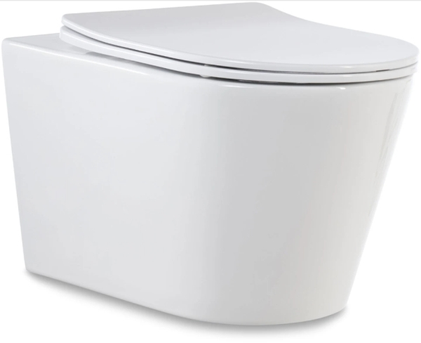BLUE LABEL Foss hængeskål med Soft Close toiletsæde og Spinflush skylleteknik - 490 x 360 mm x 180 mm boltafstand
