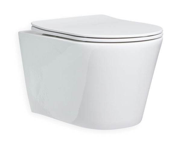 BLUE LABEL Foss hængeskål med Soft Close toiletsæde og Spinflush skylleteknik - 530 x 360 mm x 180 mm boltafstand