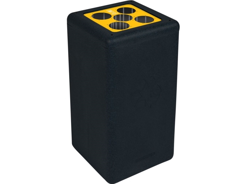 Affaldsspand, Brickbin, Sort, Hdpe, 65 L, Sort/Gul, Med Sækkeholder