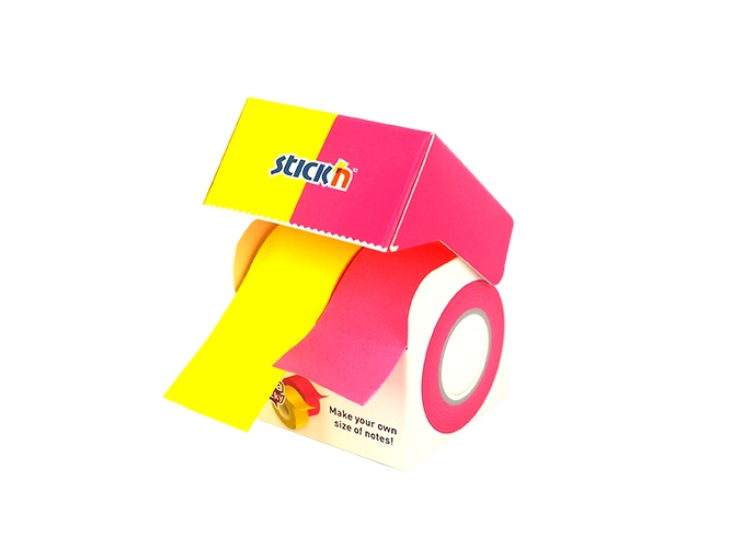 Note Roll Extra Sticky Fsc 2X25mmx10m Neon Gul/Pink