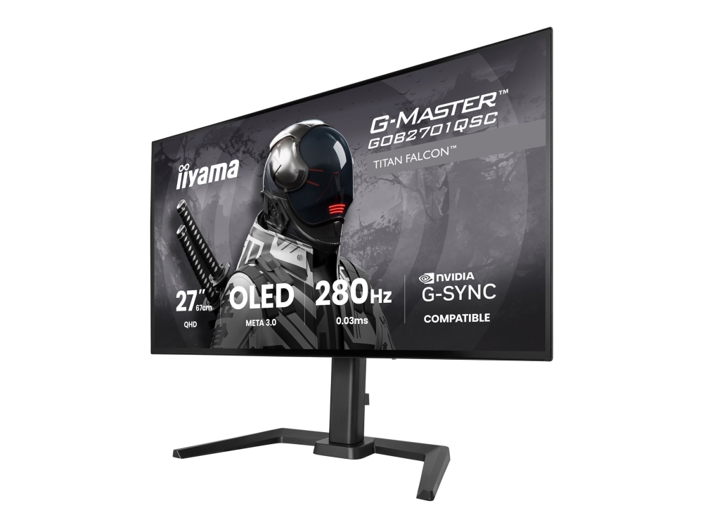Iiyama G-Master Titan Falcon Gob2701qsc-B1 – Oled-Monitor – Gaming – 27" – 2560 X 1440 Qhd Bei 280 Hz - 1500 Cd/M² - 0,03 Ms - Hdmi, Displayport - La