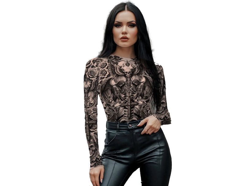 Tattoo-Bluse Mit Dem Tod