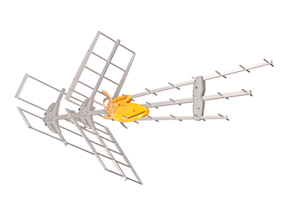 Televes DAT BOSS MIX - Antenne - dobbeltdipoler, Yagi - TV - 16 dBi (til 470 - 698 MHz/BOSSTech fra), 41 dBi (til 470 - 698 MHz/BOSSTech til), 8.5 dBi (for 174 - 230 MHz/BOSSTech off), 36.5 dBi (for 174 - 230 MHz/BOSSTech on) - mast