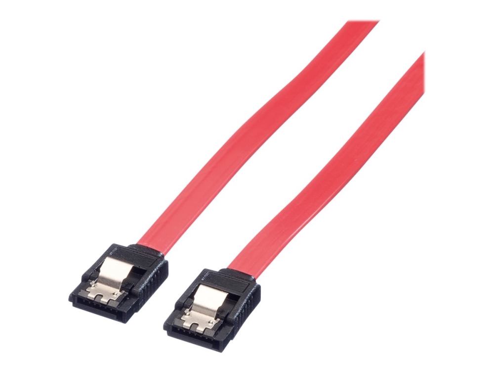 Roline – Sata-Kabel – Serial Ata 150/300 – Sata (Buchse) Auf Sata (Buchse) – 50 Cm – Mit Verschluss – Rot