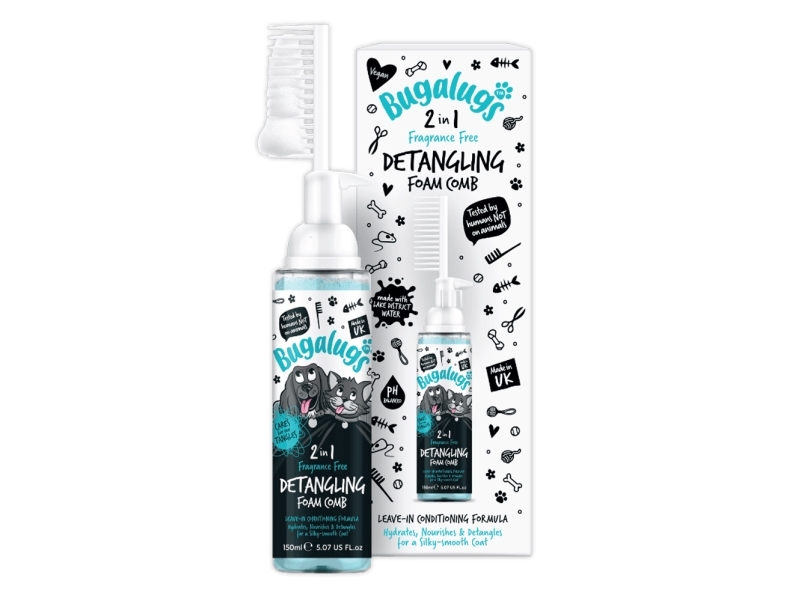 Bugalugs 2-i-1 Renseskum med Kam (parfumefri) (150ml)