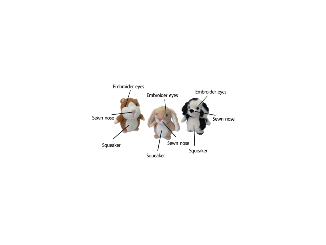 Party Pets Mix Frettchen, Kaninchen, Dalmatiner 18 Cm