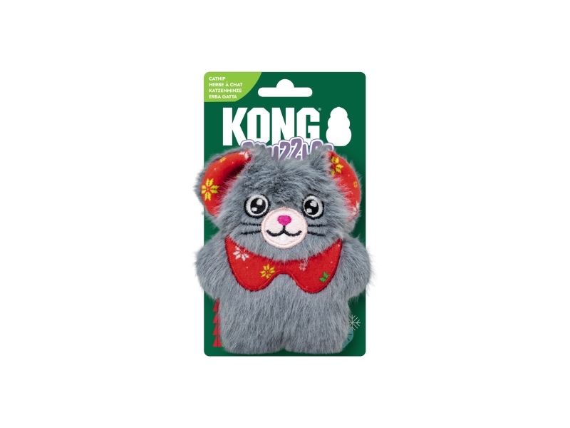 Kong Holiday Cat Snuzzles Mouse Kattleksak Grå