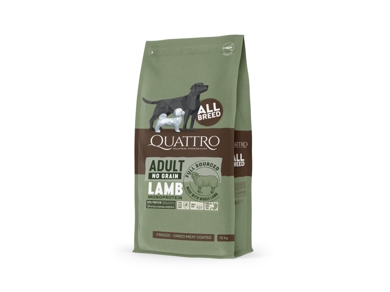 Quattro Super Premium No Grain All Breed Adult, Lamb 3Kg