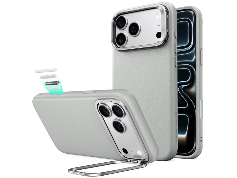 ESR LEATHER KICKSTAND MAGSAFE IPHONE 17 PRO / 18 PRO GREY