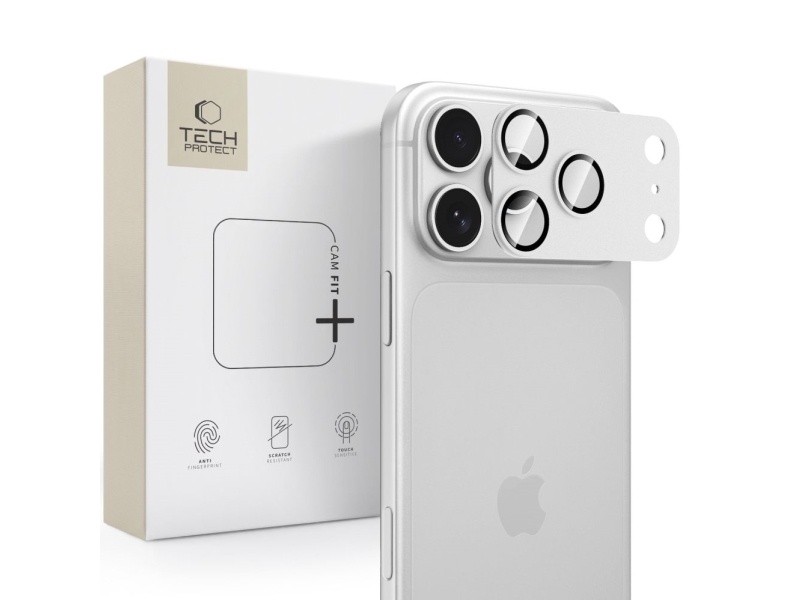 Tech-Protect Camfull Fit+ Tempered Glass Camera Screen Protector For Iphone 18 Pro Max - Silver