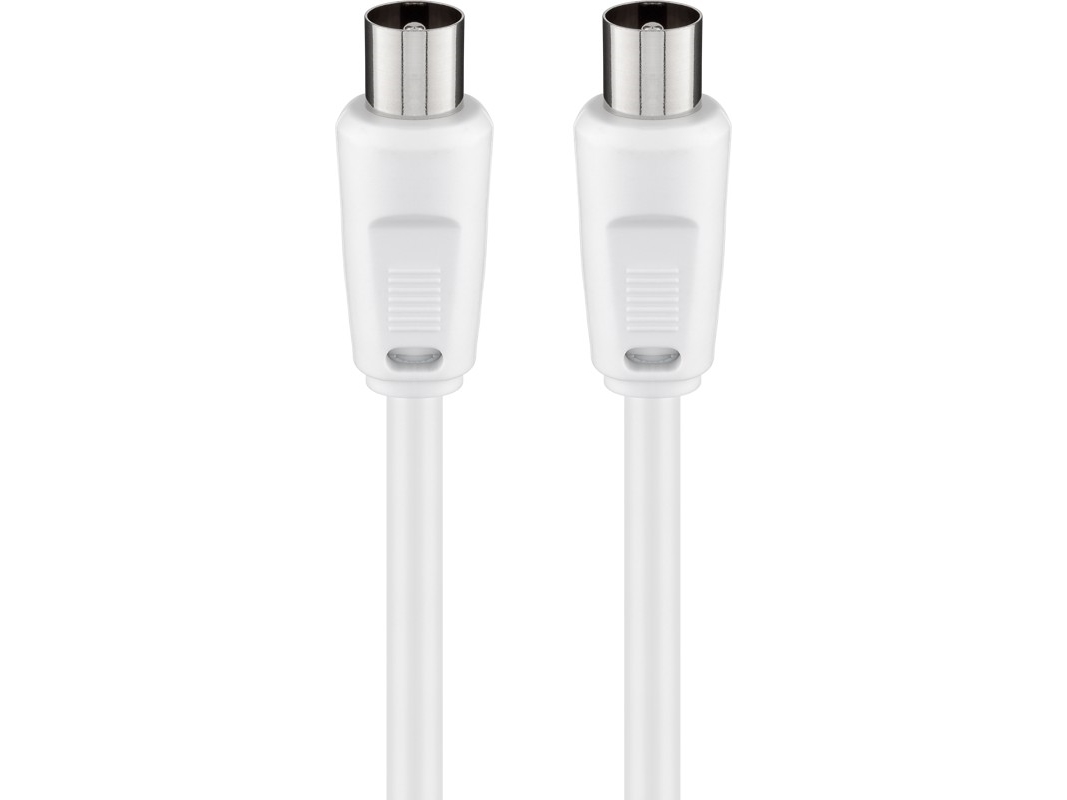 Wentronic Goobay Antennetilslutningskabel, Hvid, 2,5 M - Iec/Koaxstik <=> Iec/Koaxstik (68147)