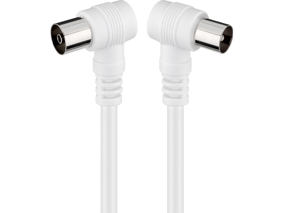 Wentronic Goobay Antennevinkelforbindelseskabel, Hvid, 5 M - Iec/Coax Han 90° <=> Iec/Coax Hun 90° (11522)