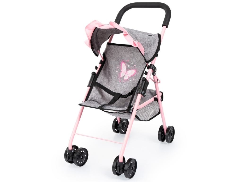 Bayer Design Buggy Dukke Paraplyklapvogn, Grå/Pink