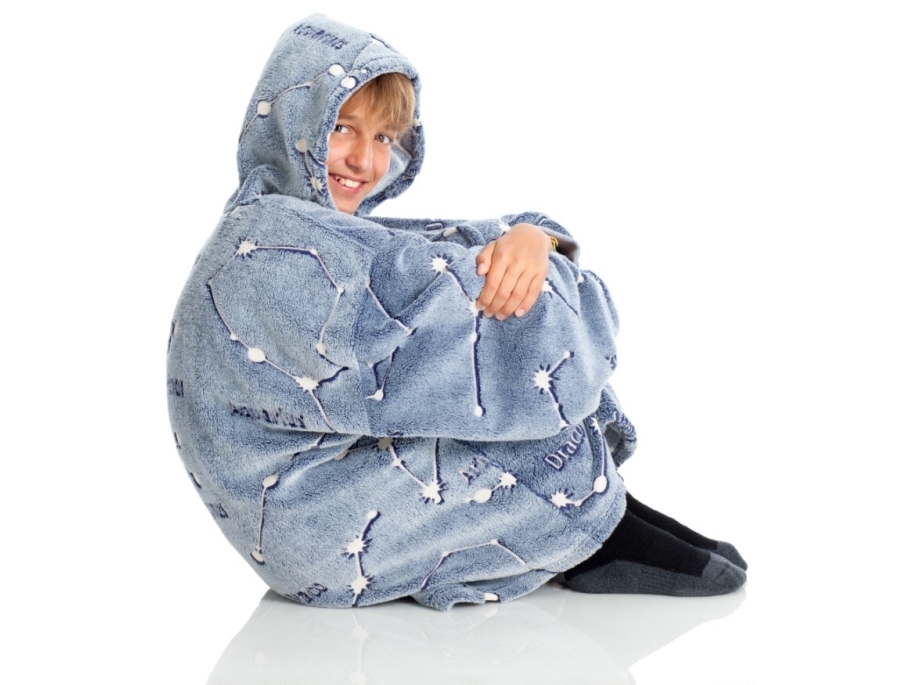 KANGURONE Stjernebillede Glow Hoodie Plaid til børn
