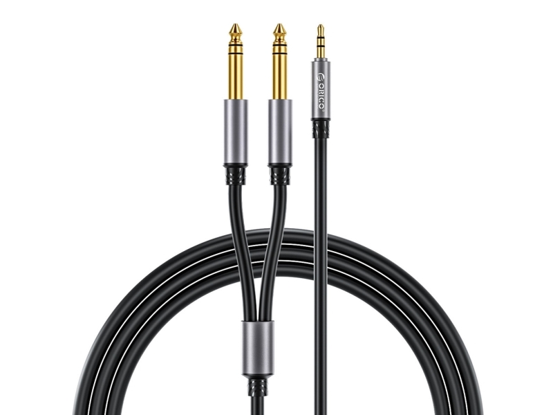 Orico Ax2n Audio Cable Mini Jack 3.5 Mm To 2 X Jack 6.5 Mm 1 M - Black