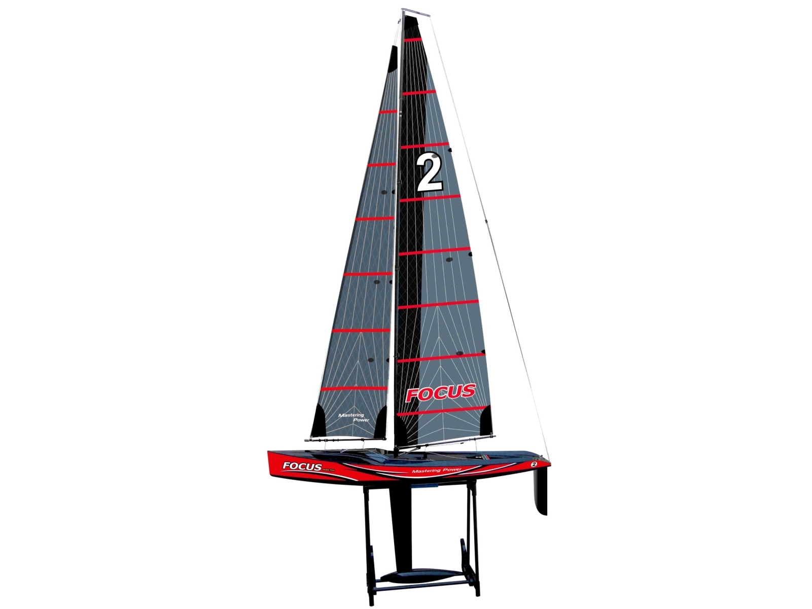 Focus V3 RC Sejlbåd ? Stor 2,4 GHz RTR Yacht FlySky i6 Rød