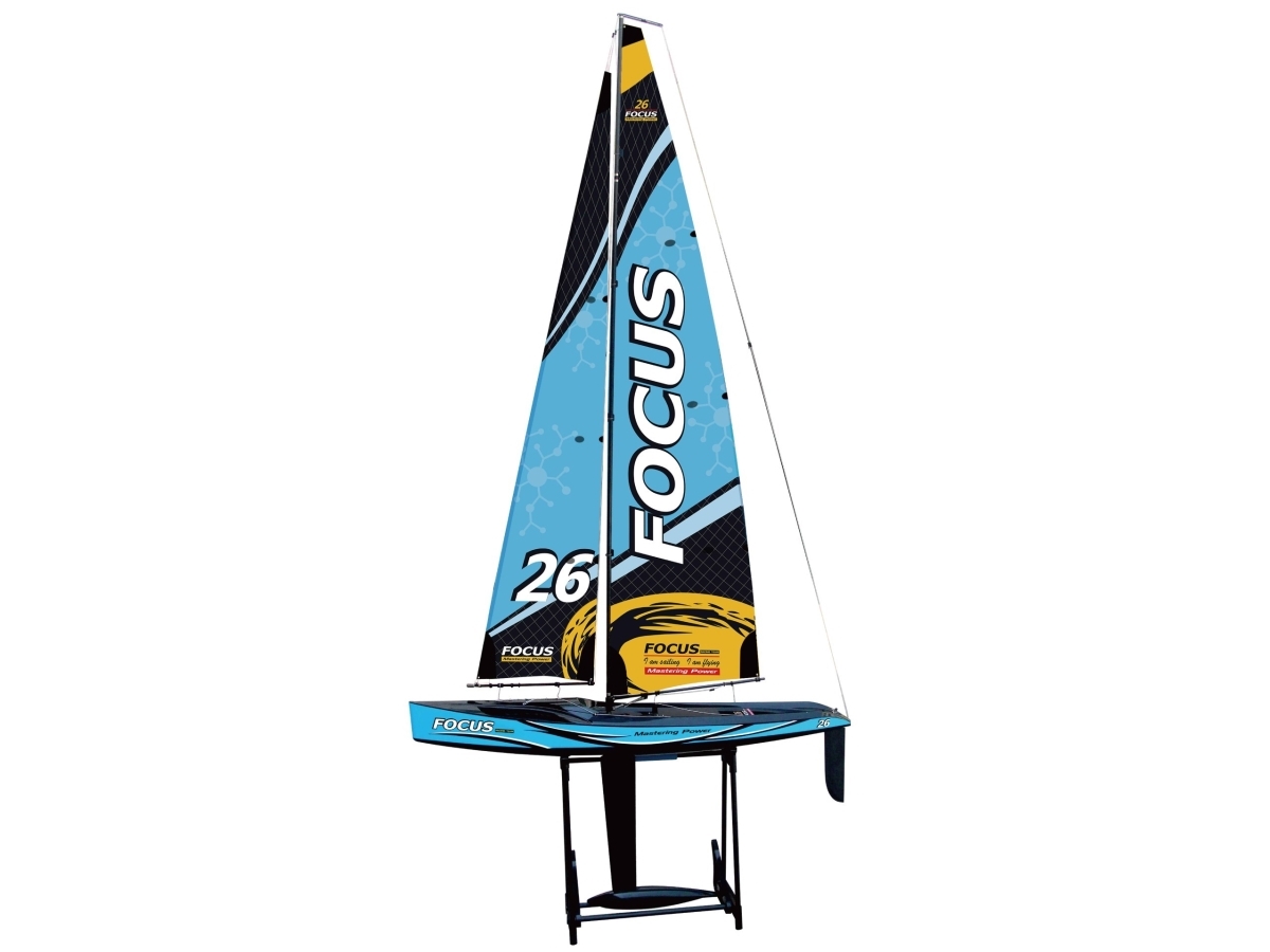 Focus V3 RC Sejlbåd ? Stor 2,4 GHz RTR Yacht FlySky i6 Blå