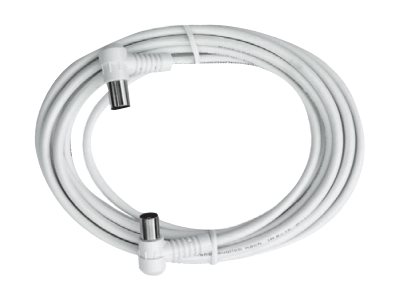 Axing Bak 153-00 - Rf-Kabel - Iec-Forbindelse Hun Til Iec-Forbindelse Hun - 1.5 M - Afskærmet - Hvid - Vinkelret Stik