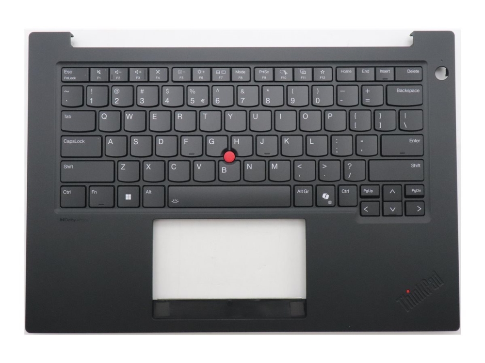 LCFC - Notebooks udskiftningstastatur - med Trackpoint, smart ID-kortlæser - bagbelyst - QWERTY - USA med Euro-symbol - sort - FRU - med topdække - for ThinkPad P14s Gen 6 21QL, 21QM, 21QT, 21QU, 21RV, 21RW