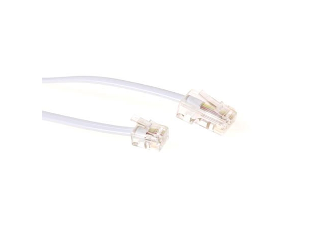 Act White 10 Meter Flat Telephone Cable With Rj11 And Rj45 Connectors
