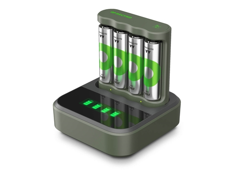 Gp Recyko Everyday Akku-Ladegerät B441 (Usb) + Dock D451, Inkl. 4 X Aa 2100 Mah Batterien