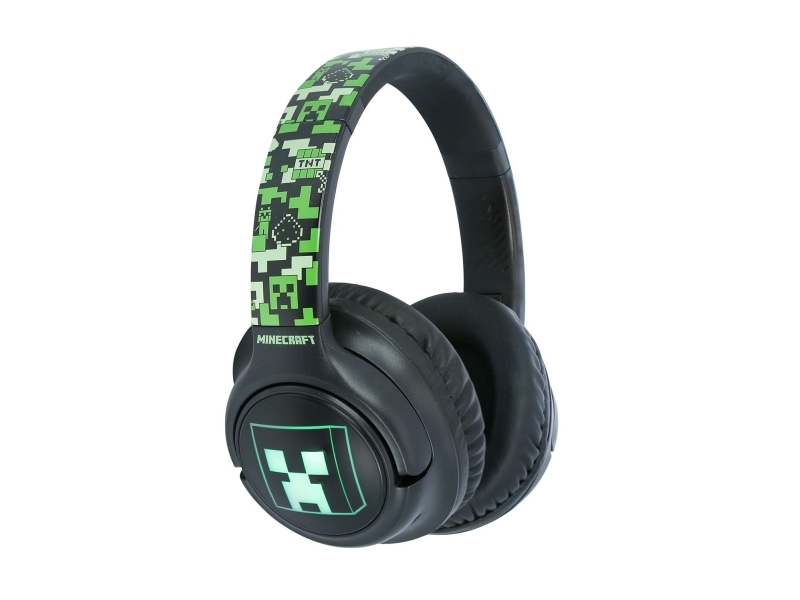 Minecraft Over-Ear-Kopfhörer, Kabellos Mit Led-Lichtern Und Aux-Sharing