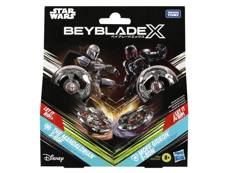 Hasbro Beyblade X and Star Wars Collab The Mandalorian 3-60F vs. Moff Gideon 3-80N