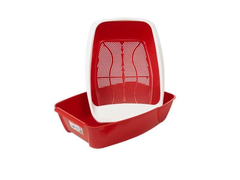 Peewee Ecobasic Litter Tray Red/White