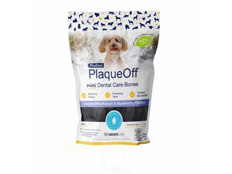 Plaqueoff Mini Dental Care Bones, Vegetable Fusion & Blueber