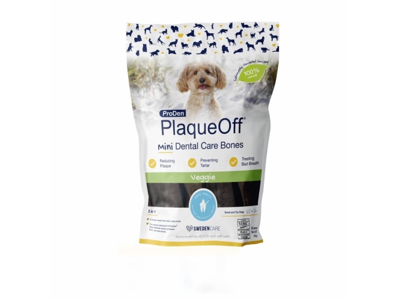 Plaqueoff Mini Dental Care Bones, Vegetable Fusion, 340 G.