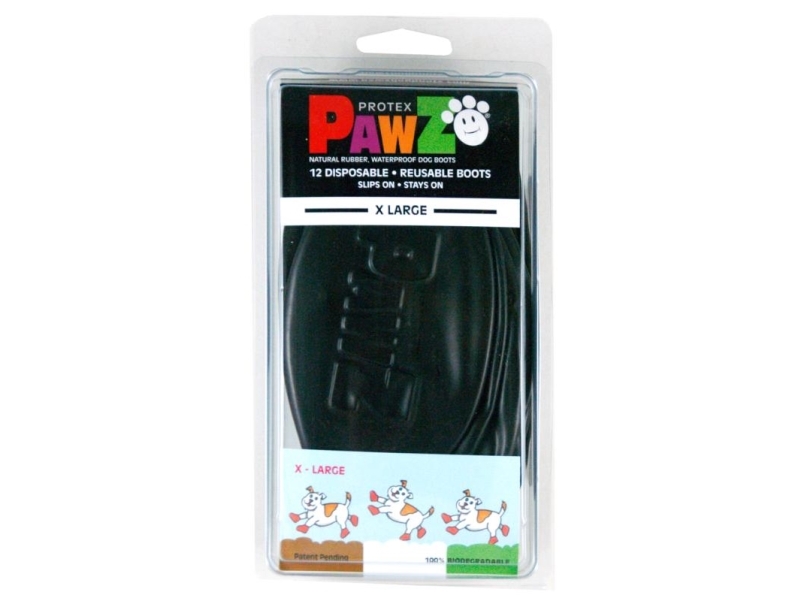 Pawz Dog Shoe, Xl, 12.7 Cm, Black, 12/Pk
